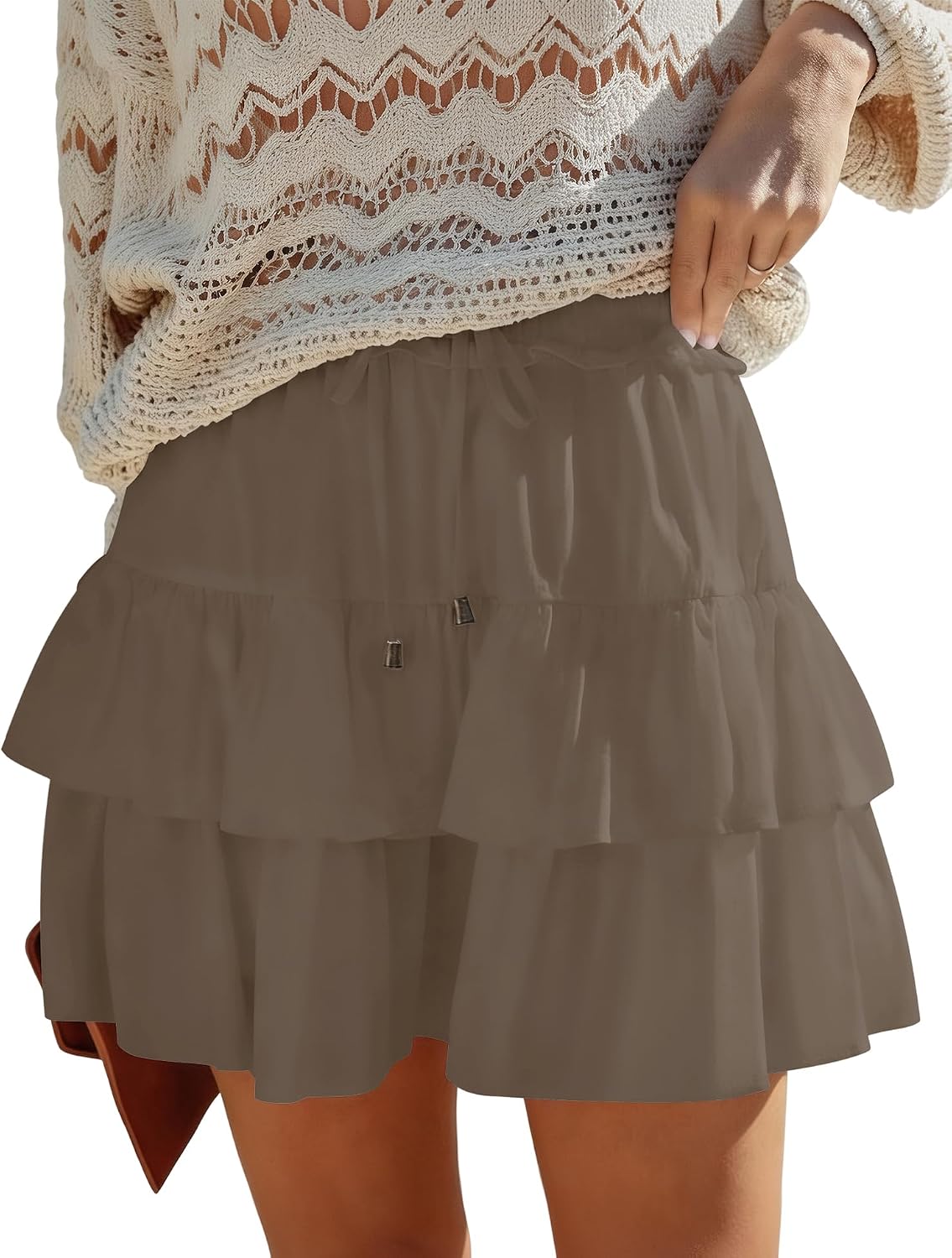 Flowy Skorts for Women Boho Ruffled Casual High Waist Mini Skirts Tennis Golf Shorts Tiered Skorts 2026