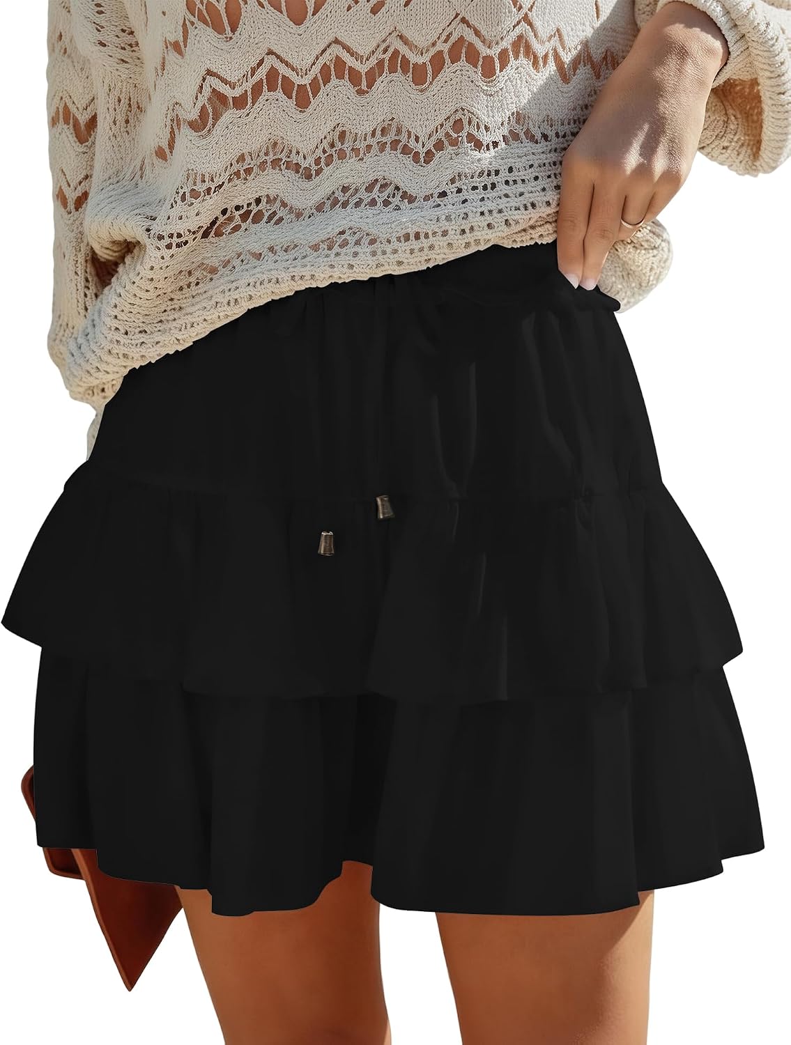 Flowy Skorts for Women Boho Ruffled Casual High Waist Mini Skirts Tennis Golf Shorts Tiered Skorts 2026
