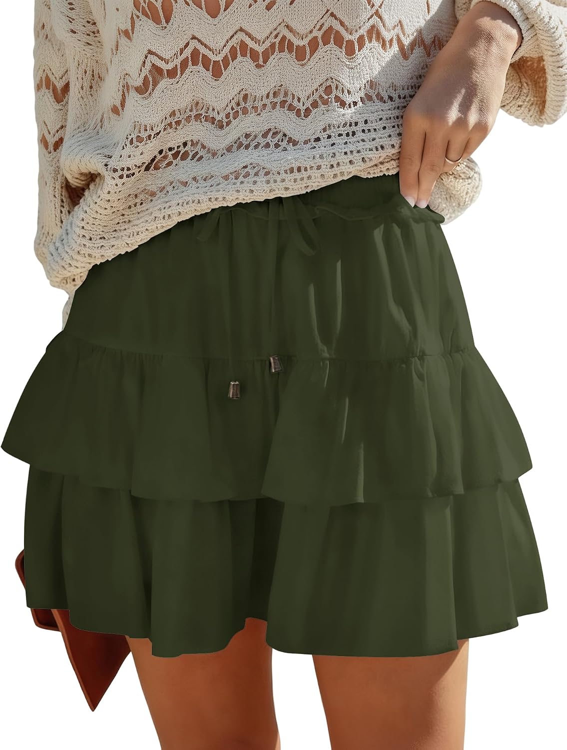 Flowy Skorts for Women Boho Ruffled Casual High Waist Mini Skirts Tennis Golf Shorts Tiered Skorts 2026