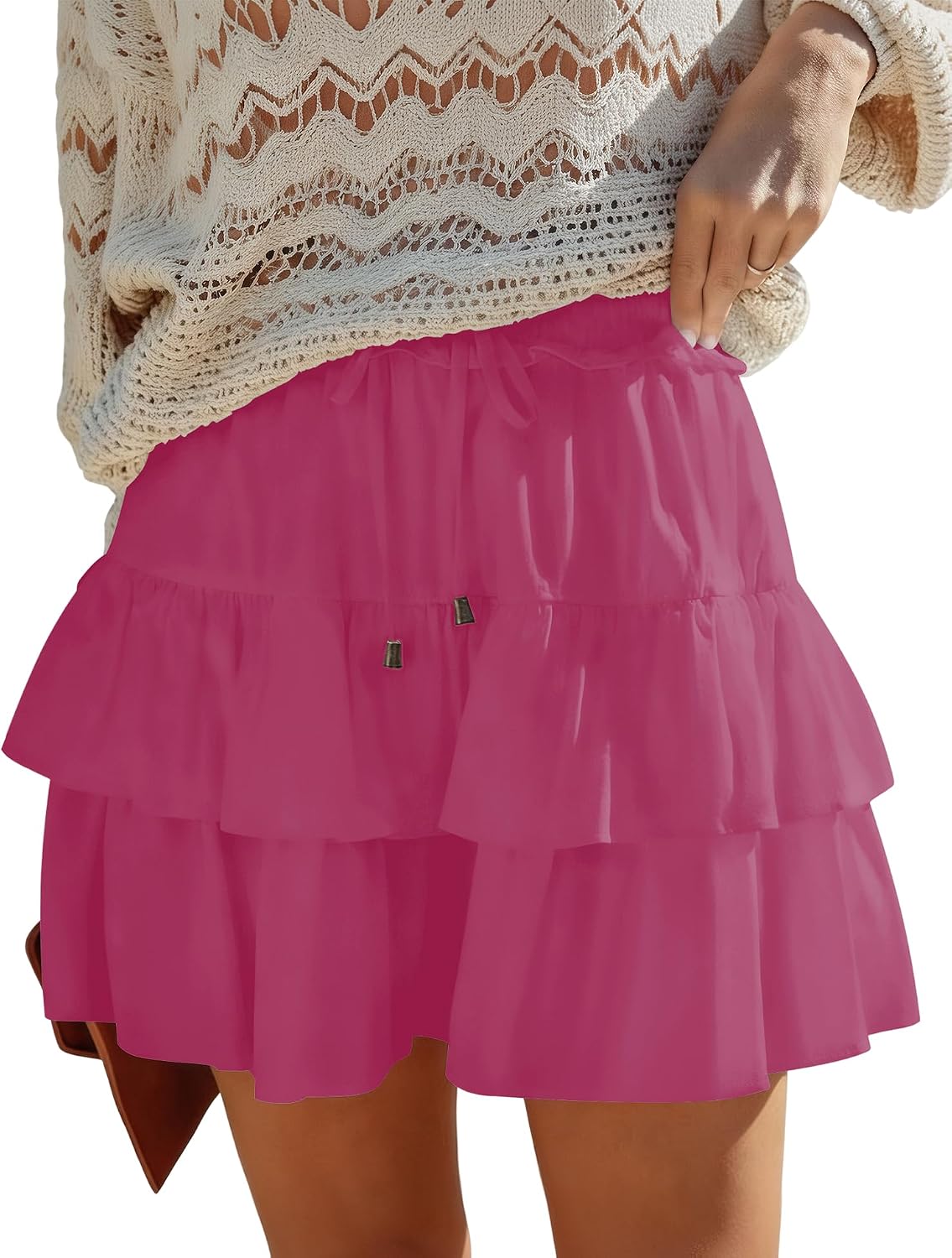 Flowy Skorts for Women Boho Ruffled Casual High Waist Mini Skirts Tennis Golf Shorts Tiered Skorts 2026
