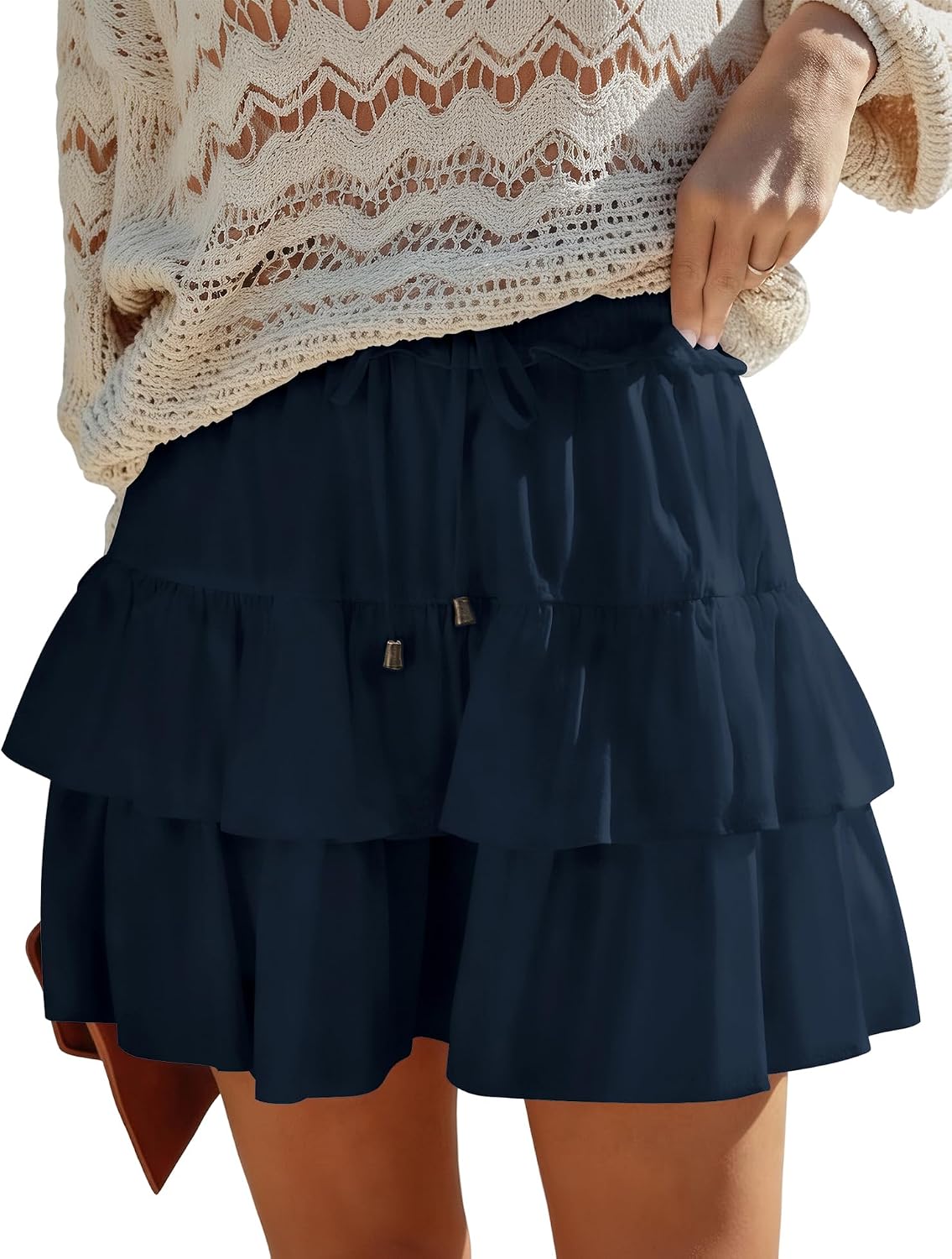 Flowy Skorts for Women Boho Ruffled Casual High Waist Mini Skirts Tennis Golf Shorts Tiered Skorts 2026