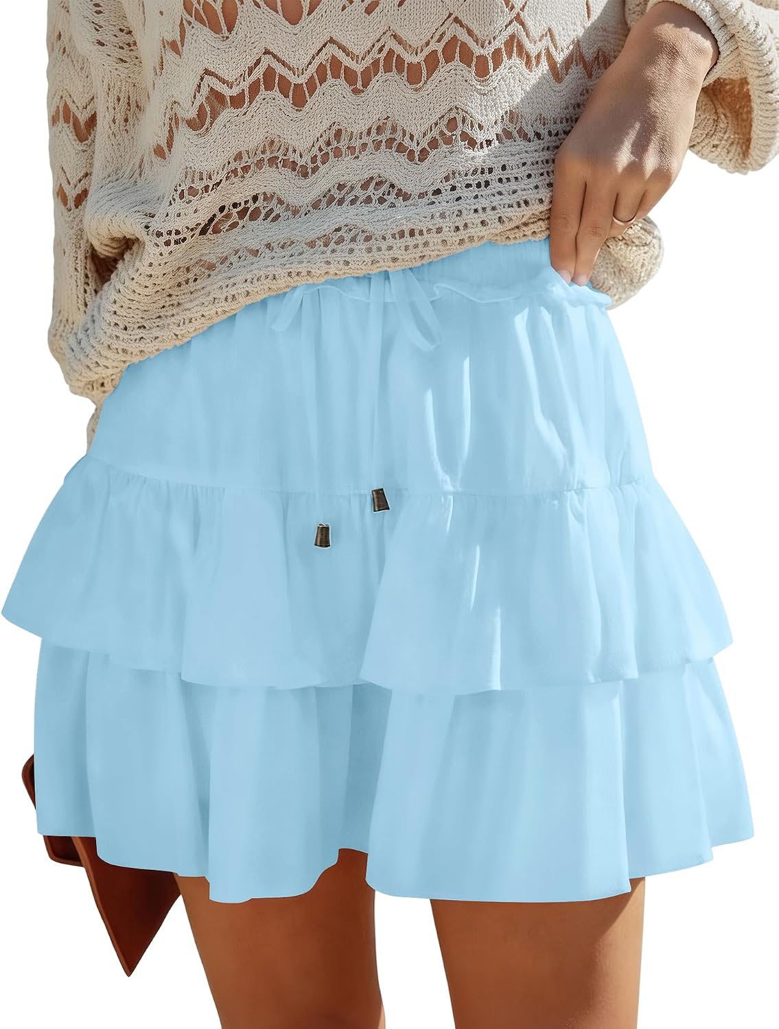 Flowy Skorts for Women Boho Ruffled Casual High Waist Mini Skirts Tennis Golf Shorts Tiered Skorts 2026