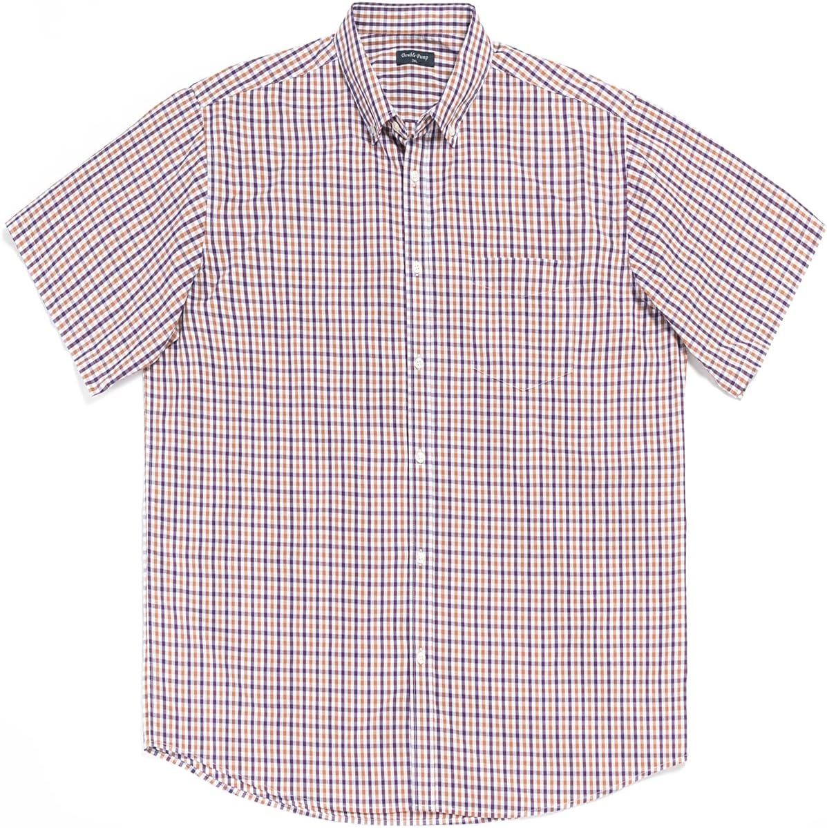 Big and Tall Shirts for Men Short Sleeve Button Down Shirts from Size XL(T) to 6XL (T) Cotton