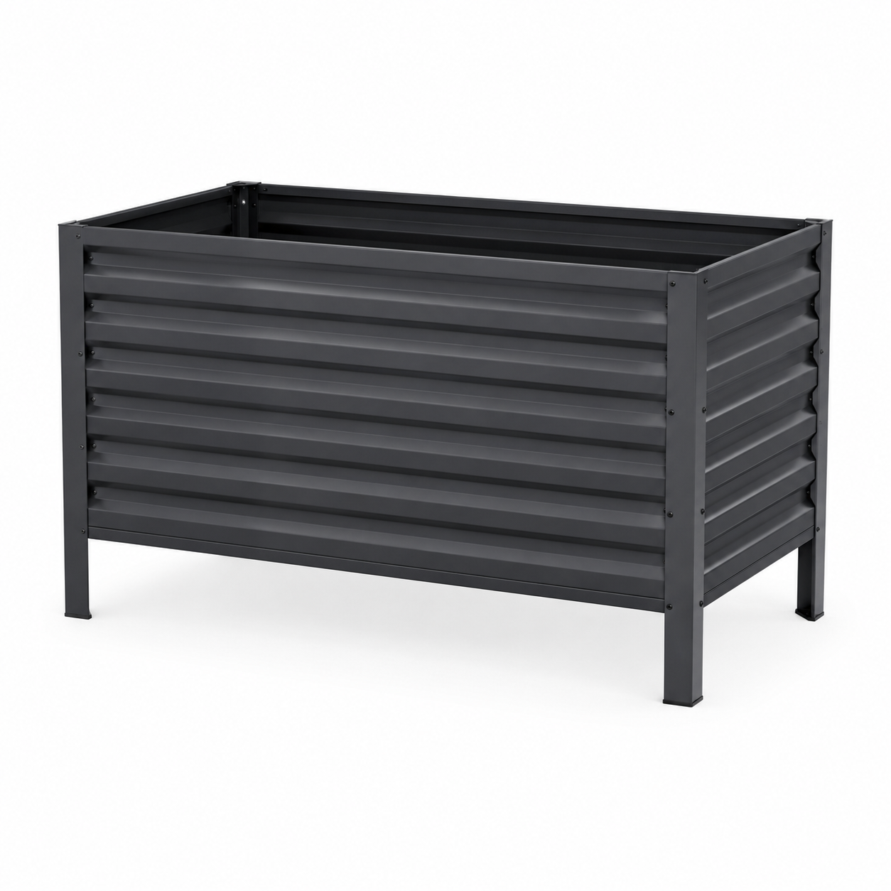 Hochbeet Metall Anthrazit 120x60x80 cm für Kräuter und Gemüse-CasterraHome