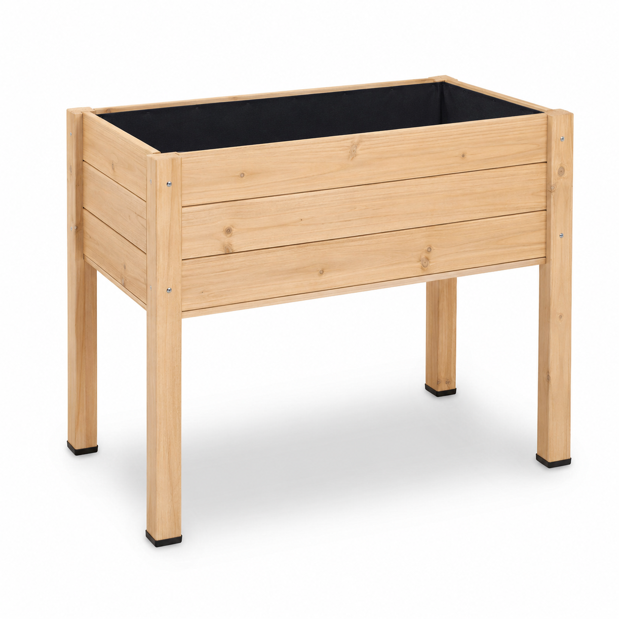 Hochbeet Holz Natur 100x50x75 cm mit Pflanzvlies für kleine Gärten-CasterraHome