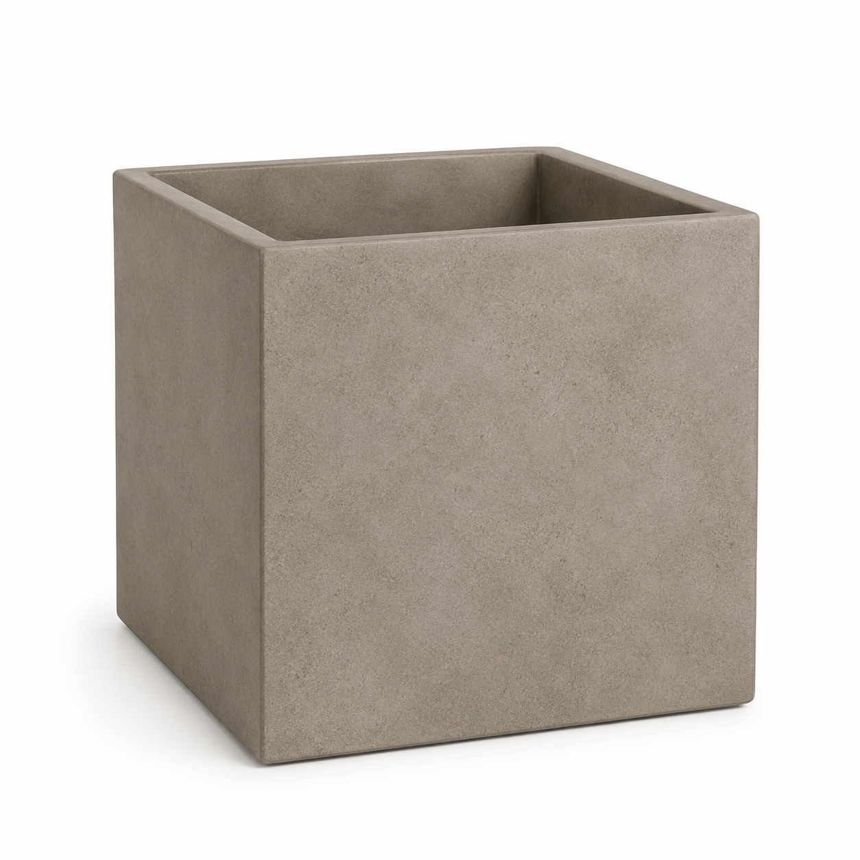 Pflanzkübel Fiberglas Taupe 40x40x40 cm in moderner Steinoptik-CasterraHome
