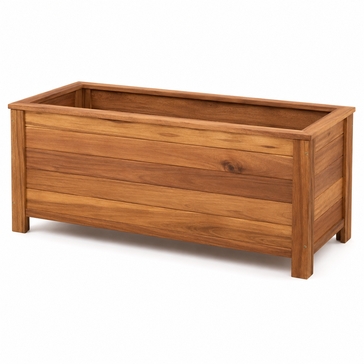 Pflanzkasten Akazienholz Natur 80x30x35 cm für Terrasse und Balkon-CasterraHome