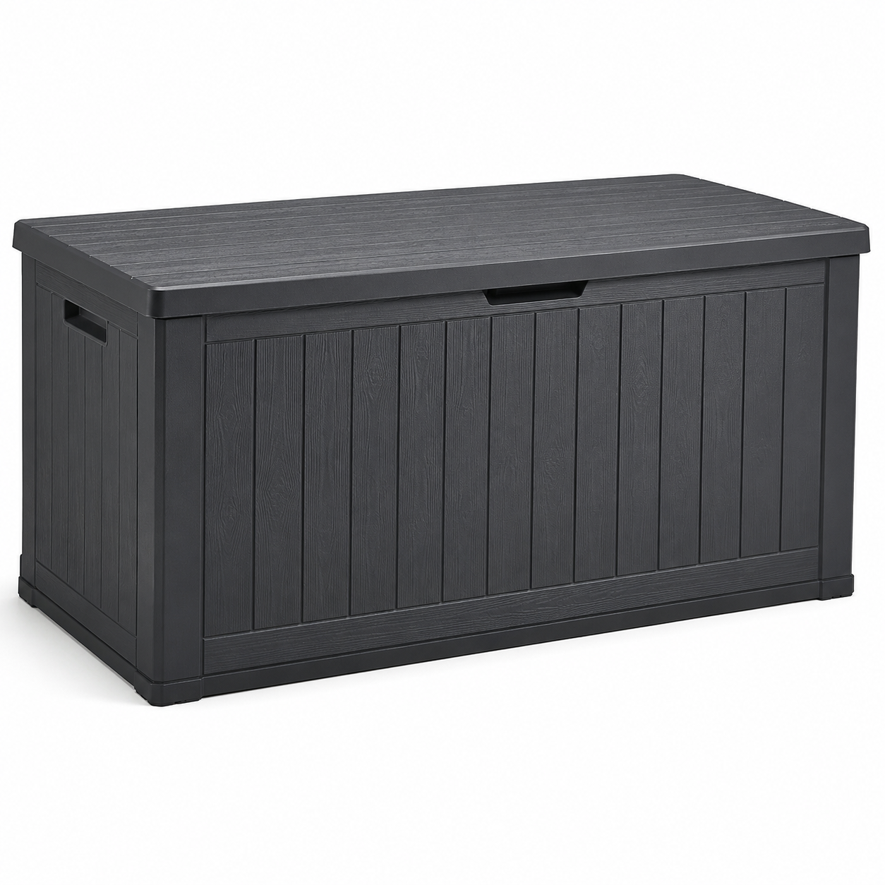 Auflagenbox Kunststoff Anthrazit 340 L mit strukturierter Oberfläche-CasterraHome