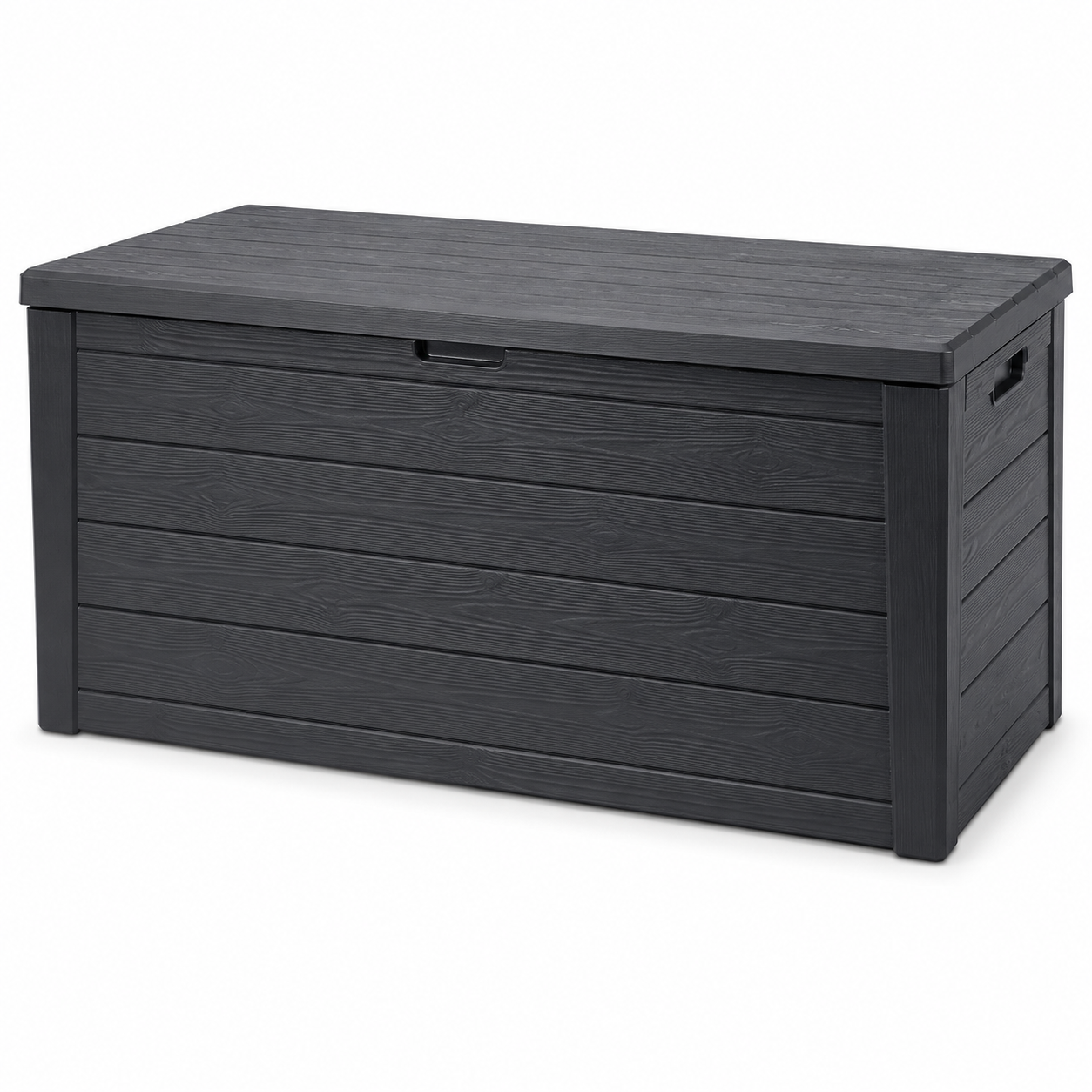 Gerätebox Holzoptik Anthrazit 120x58x62 cm für Gartenaccessoires-CasterraHome