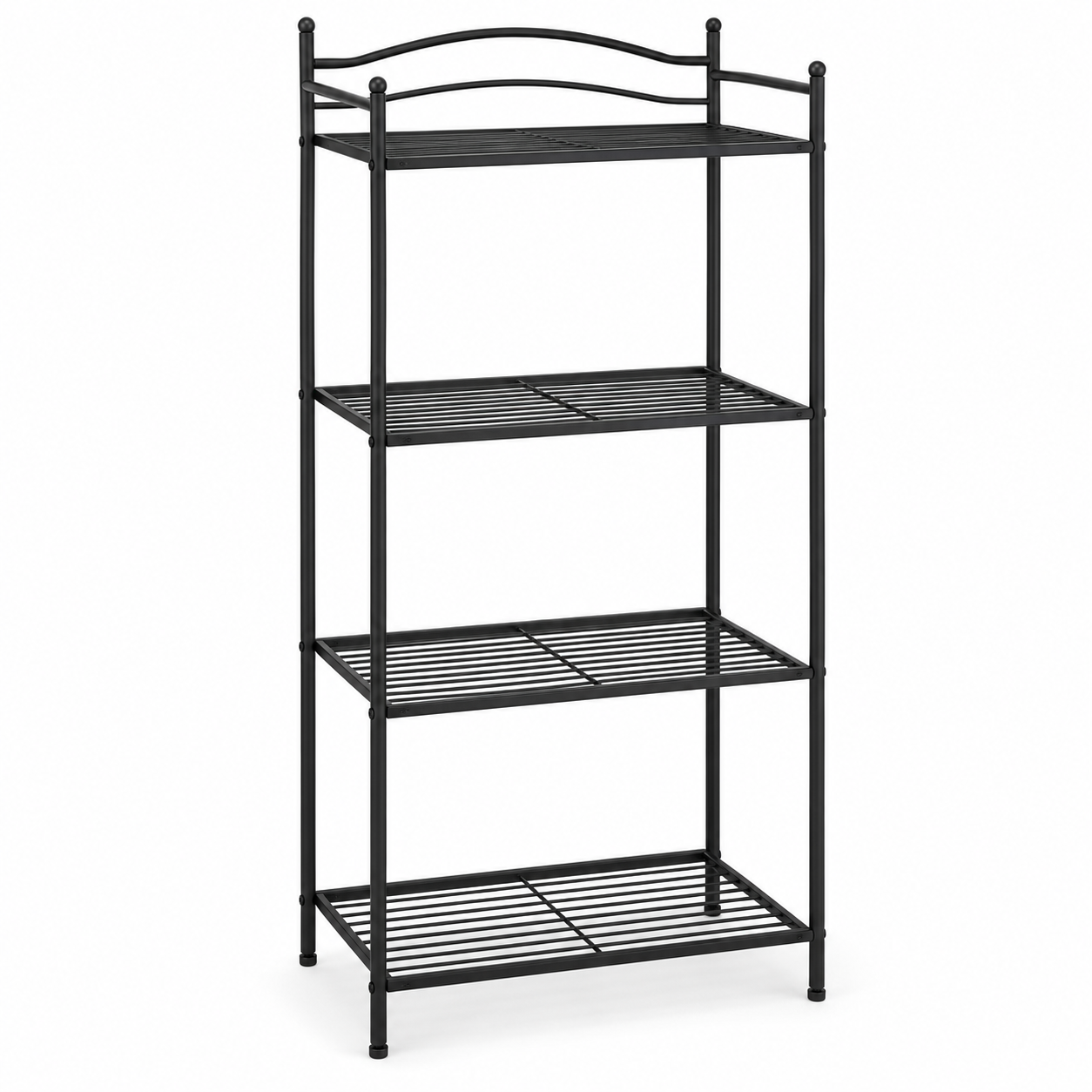 Gartenregal Metall Schwarz 4 Ebenen 80x35x160 cm für Töpfe und Zubehör-CasterraHome
