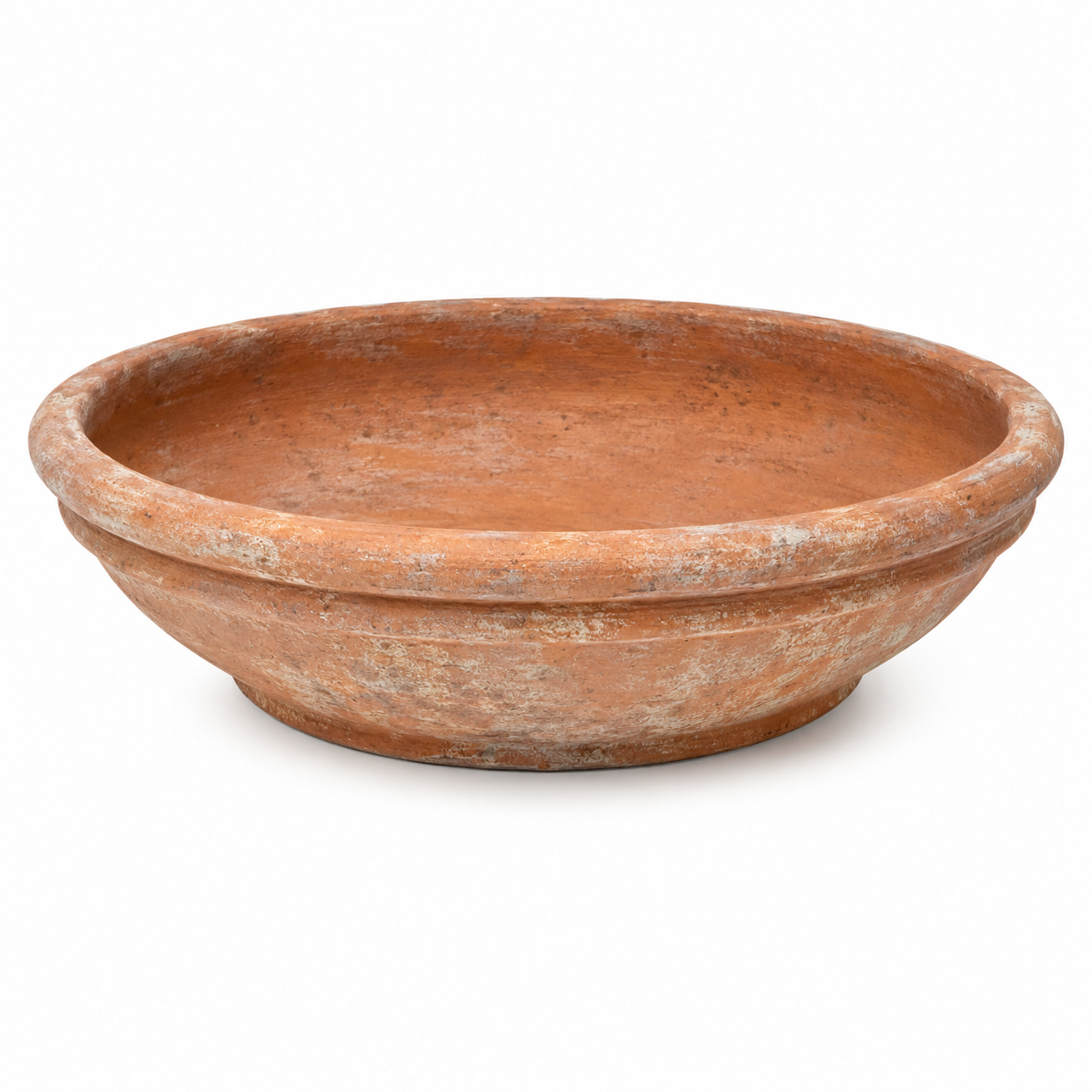 Dekoschale Terrakotta 45 cm mit Patina-Effekt für Outdoor-Arrangements-CasterraHome