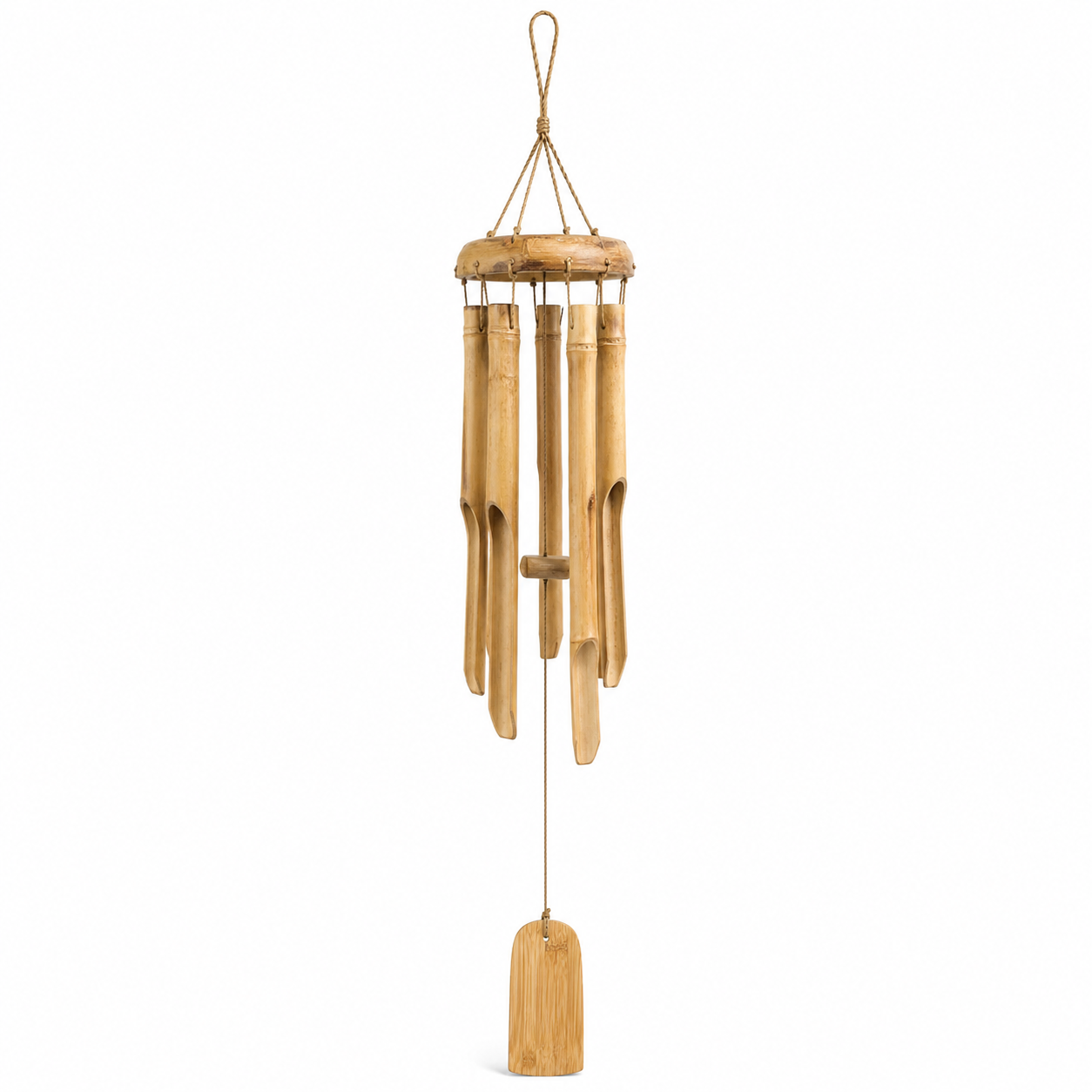 Windspiel Bambus Natur 90 cm für Terrasse und geschützte Gartenplätze-CasterraHome