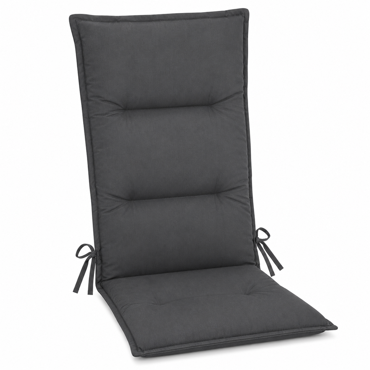 Stuhlauflage Anthrazit 120x50 cm mit Bindebändern für Gartenstühle-CasterraHome