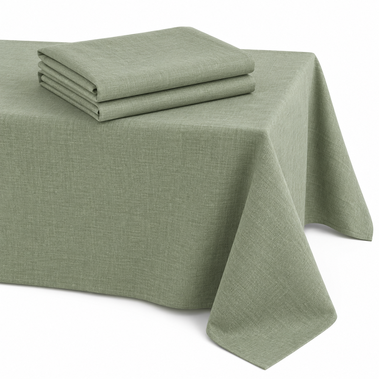 Tischdecke Outdoor Leinenoptik Salbeigrün 140x240 cm für Gartentische-CasterraHome