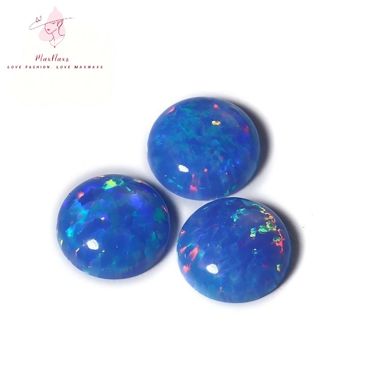 Wholesale Synthetic Fire Opal Round Cabochon Beads for Jewelry Making