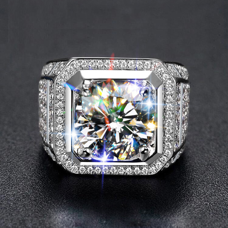 S925 High-end irregular moissanite silver ring Engagement,