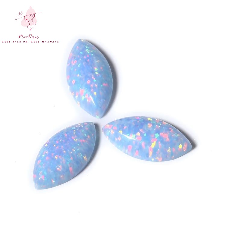 Wholesale Marquise Cabochon Green Synthetic Opal Loose Stone