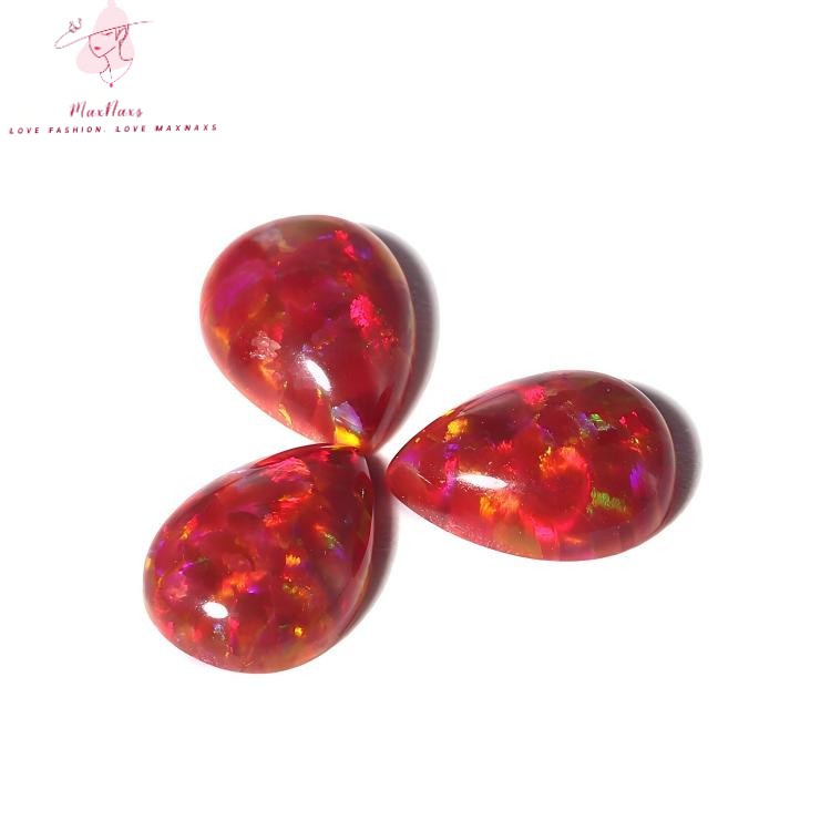 Wholesale Fire Pear Shape Lab Synthetic Opal Cabochon Gemstone with Factory Price