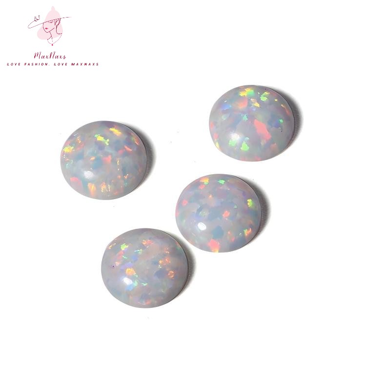 Wholesale Synthetic Fire Opal Round Cabochon Beads for Jewelry Making