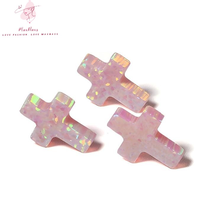 Wholesale Synthetic Opal Charm Blue Fire Cross for Jewelry