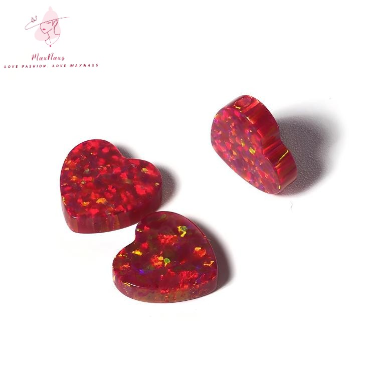 Wholesale Customized White Synthetic Opal Heart Pendant for Fashion Jewelry
