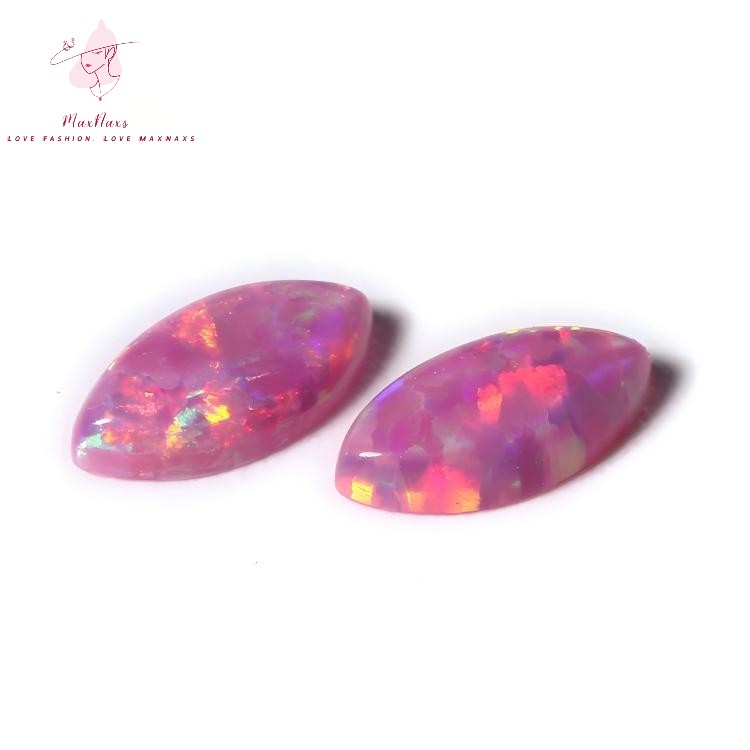 Wholesale Marquise Cabochon Green Synthetic Opal Loose Stone