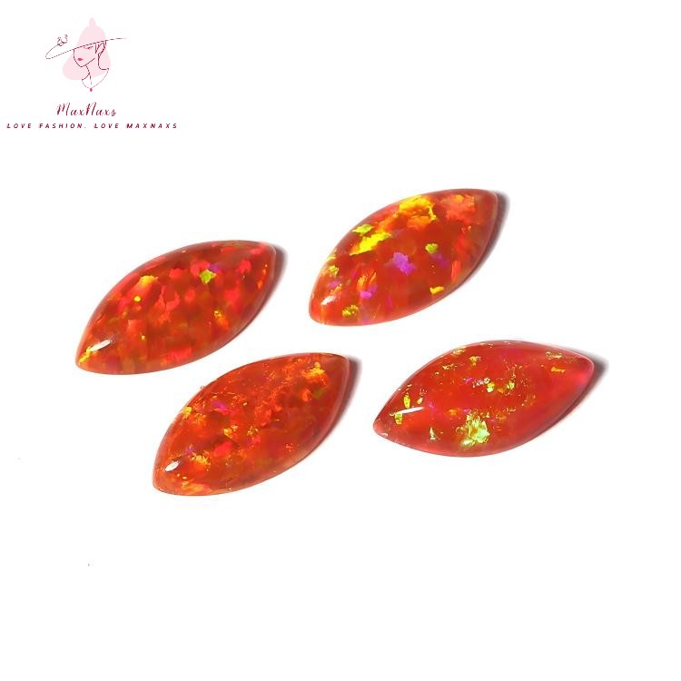Wholesale Marquise Cabochon Green Synthetic Opal Loose Stone