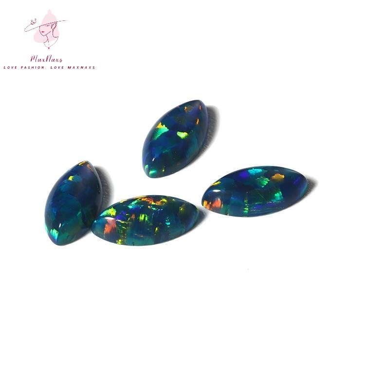 Wholesale Marquise Cabochon Green Synthetic Opal Loose Stone