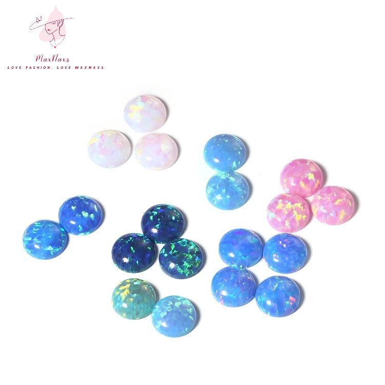 Wholesale Synthetic Fire Opal Round Cabochon Beads for Jewelry Making