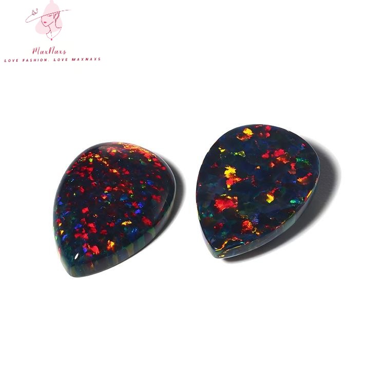 Wholesale Fire Pear Shape Lab Synthetic Opal Cabochon Gemstone with Factory Price