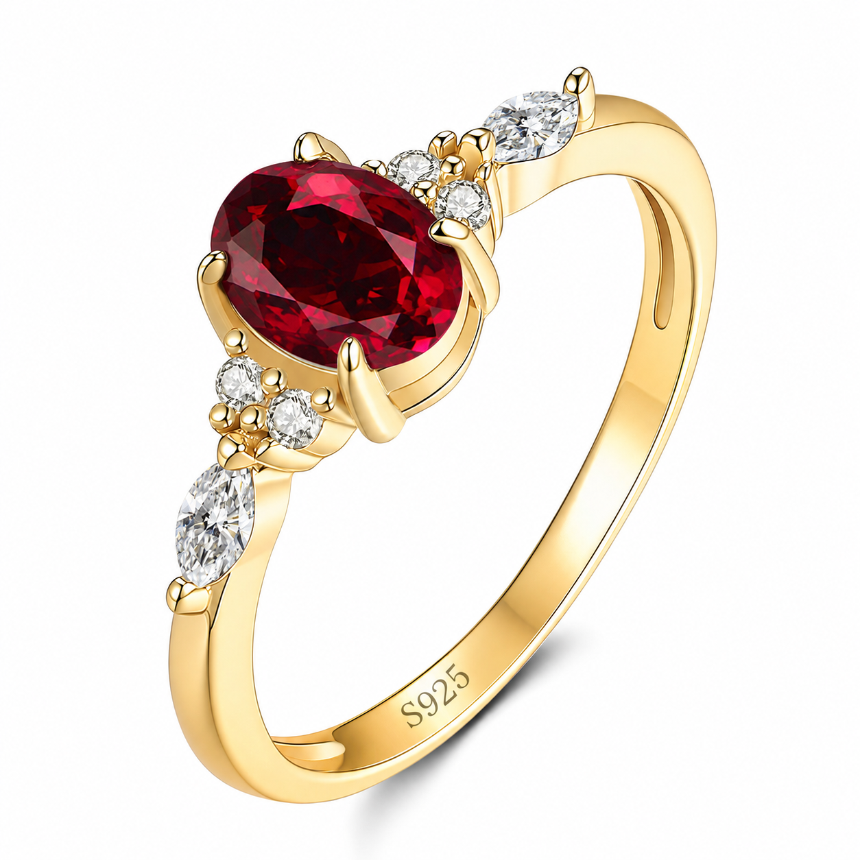 wholesale Pigeon blood 925 pure silver cultivated lab grown ruby ring