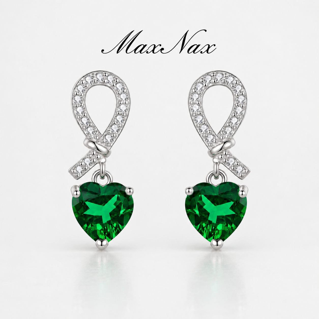 wholesale One-carat cultivated colored lab grown emerald gemstone heart earrings jewelry