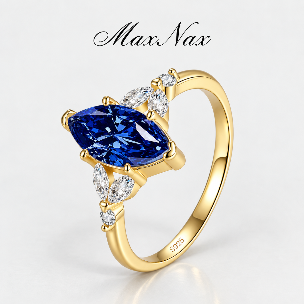 wholesale One Clara Marquise  Cultivated sapphire Sapphire S925 sterling silver Light Luxury high-end ring for women