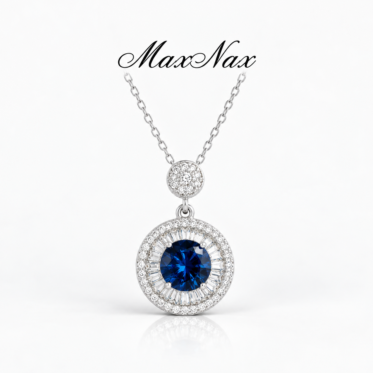 wholesale Cultivated Royal lab grown sapphire necklace 925 sterling silver necklace, high-end pendant