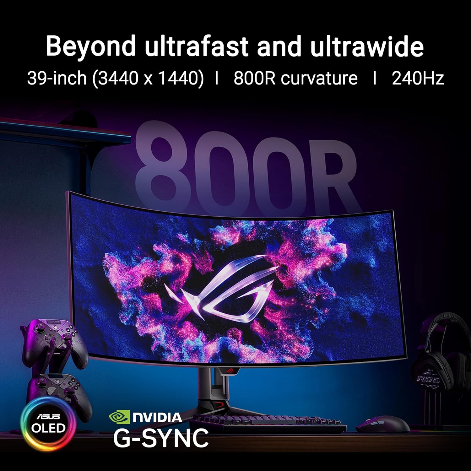 Swift 27” 4K QD-OLED Gaming Monitor (PG27UCDM) - 240Hz, 0.03ms, Custom Heatsink, Neo Proximity Sensor, G-SYNC Compatible, 99% DCI-P3, True 10-bit color, DisplayPort 2.1a UHBR20, 3 yr warranty