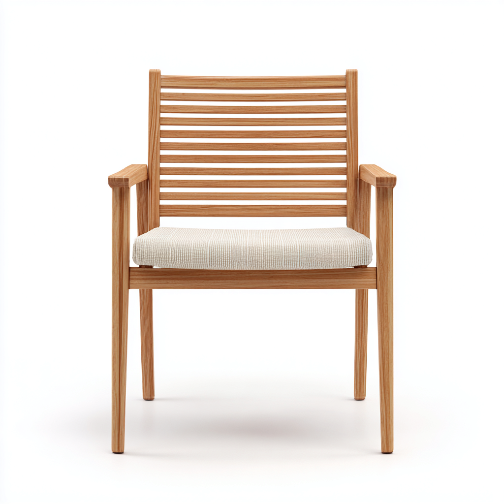 Gartenstuhl aus Holz 58x56x86 cm für Garten - beige und naturfarben - klassisches Design-Vanorvinest