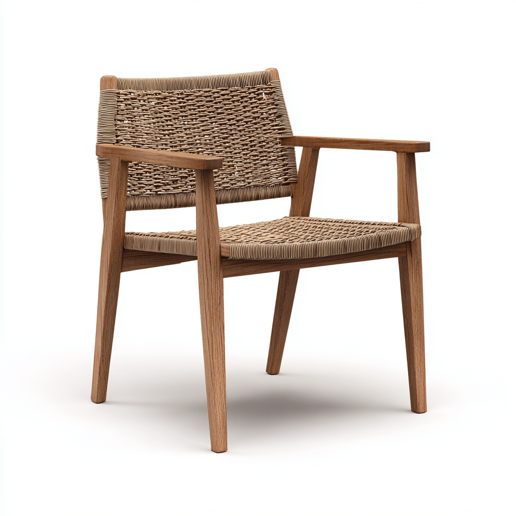 Gartenstuhl Holz Seil 60x58x78 cm Braun natürliches Design-Vanorvinest