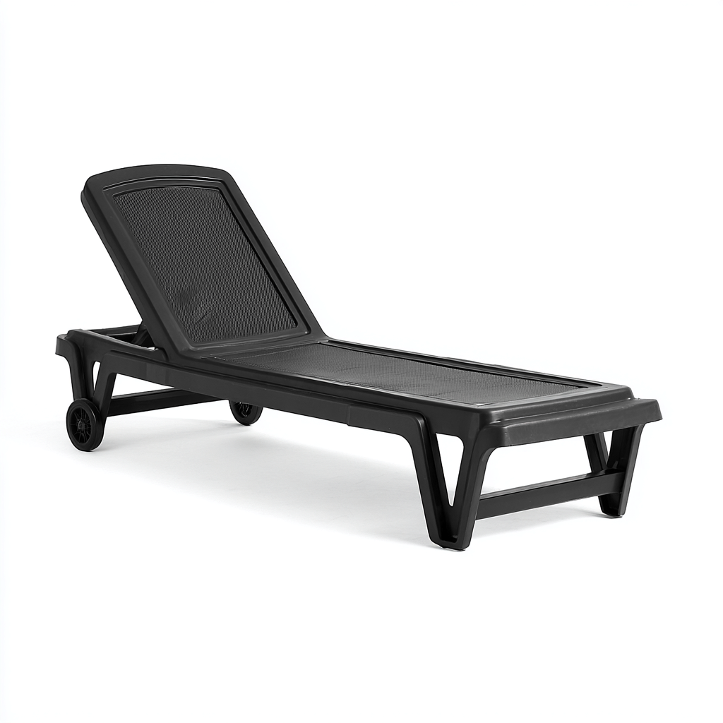 Sonnenliege Kunststoff 195x72x88 cm - Schwarz - Modernes Relaxdesign-Vanorvinest