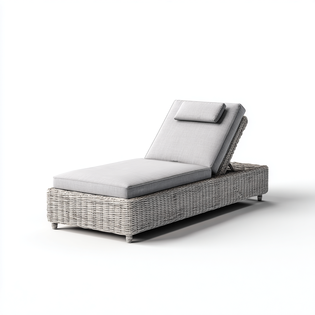 Sonnenliege Polyrattan 200x65x80 cm - grau - verstellbare Gartenliege-Vanorvinest