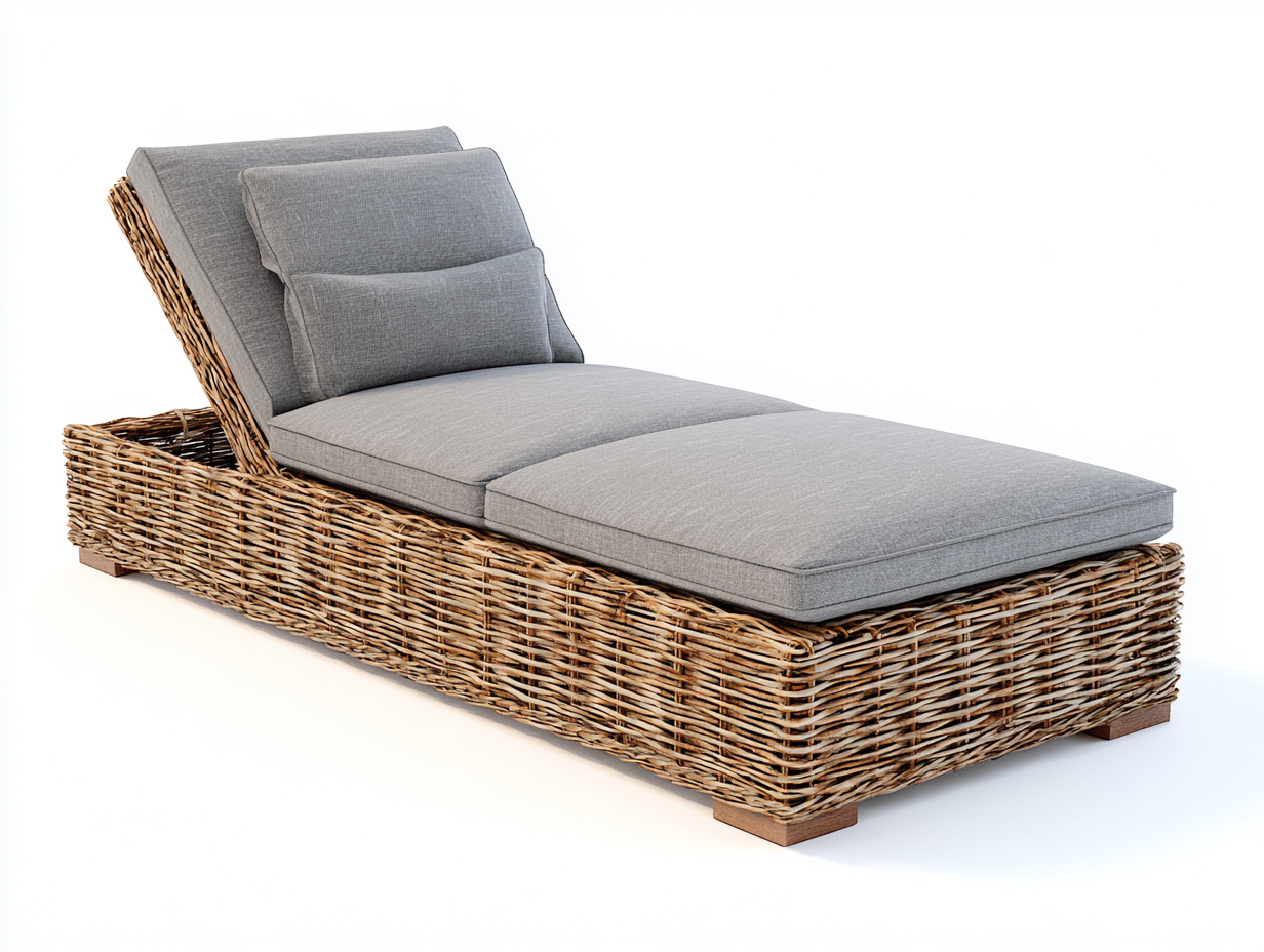 Sonnenliege Polyrattan 198x76x87 cm - Grau-Braun - Verstellbare Relaxliege-Vanorvinest