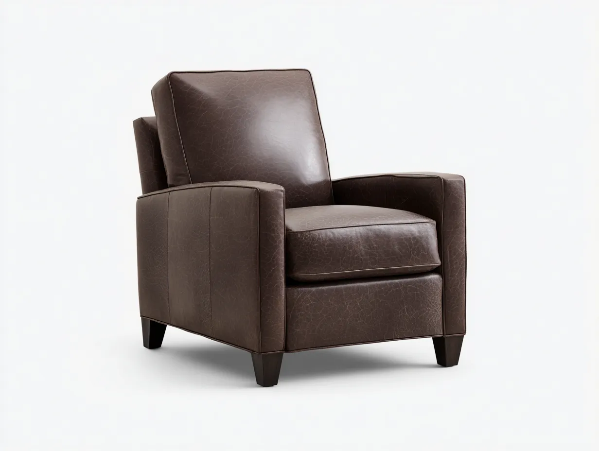 Sessel Leder 91x87x96 cm - Braun - geradliniges Komfortdesign für Wohnzimmer