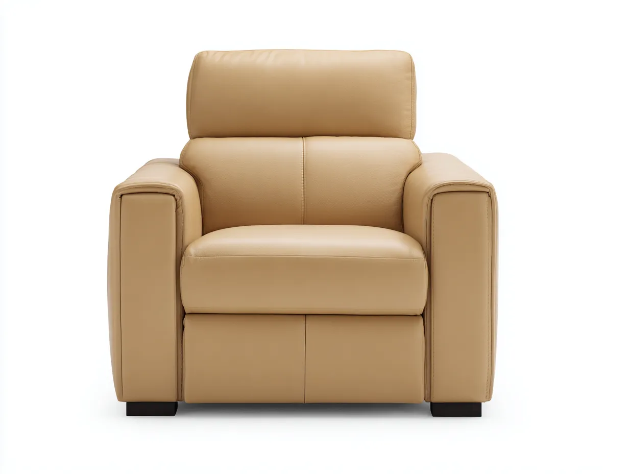 Sessel Leder 97x93x107 cm - Sandbraun - weich gepolstertes Relaxdesign für Wohnzimmer