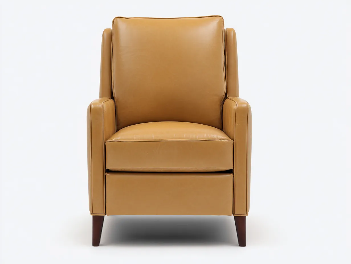 Sessel Leder 89x86x100 cm - Honigbraun - schlankes Wohnzimmersessel Design