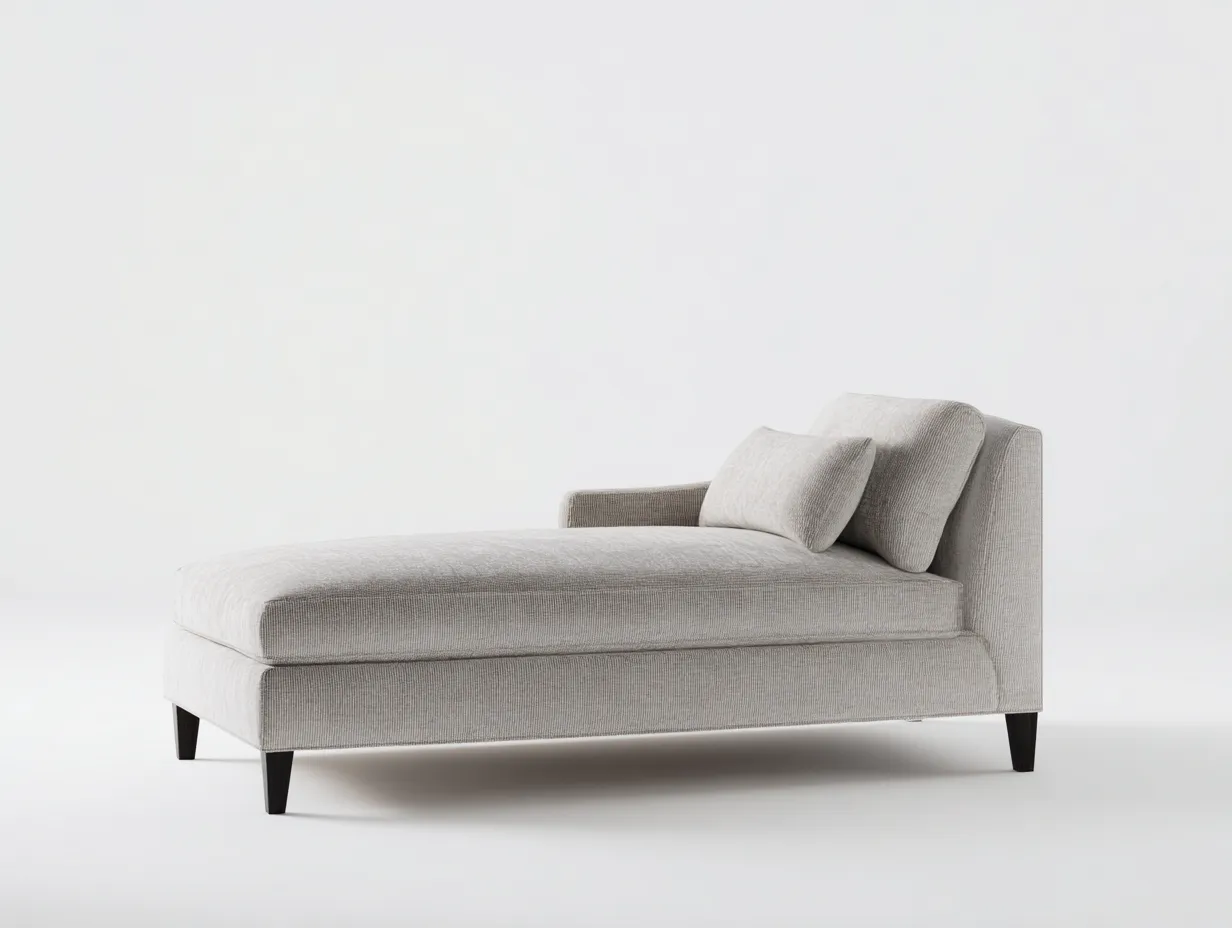 Chaiselongue aus Strukturstoff 180x86x82 cm - Hellgrau und Schwarz - gepolsterte Liegefläche für Wohnzimmer