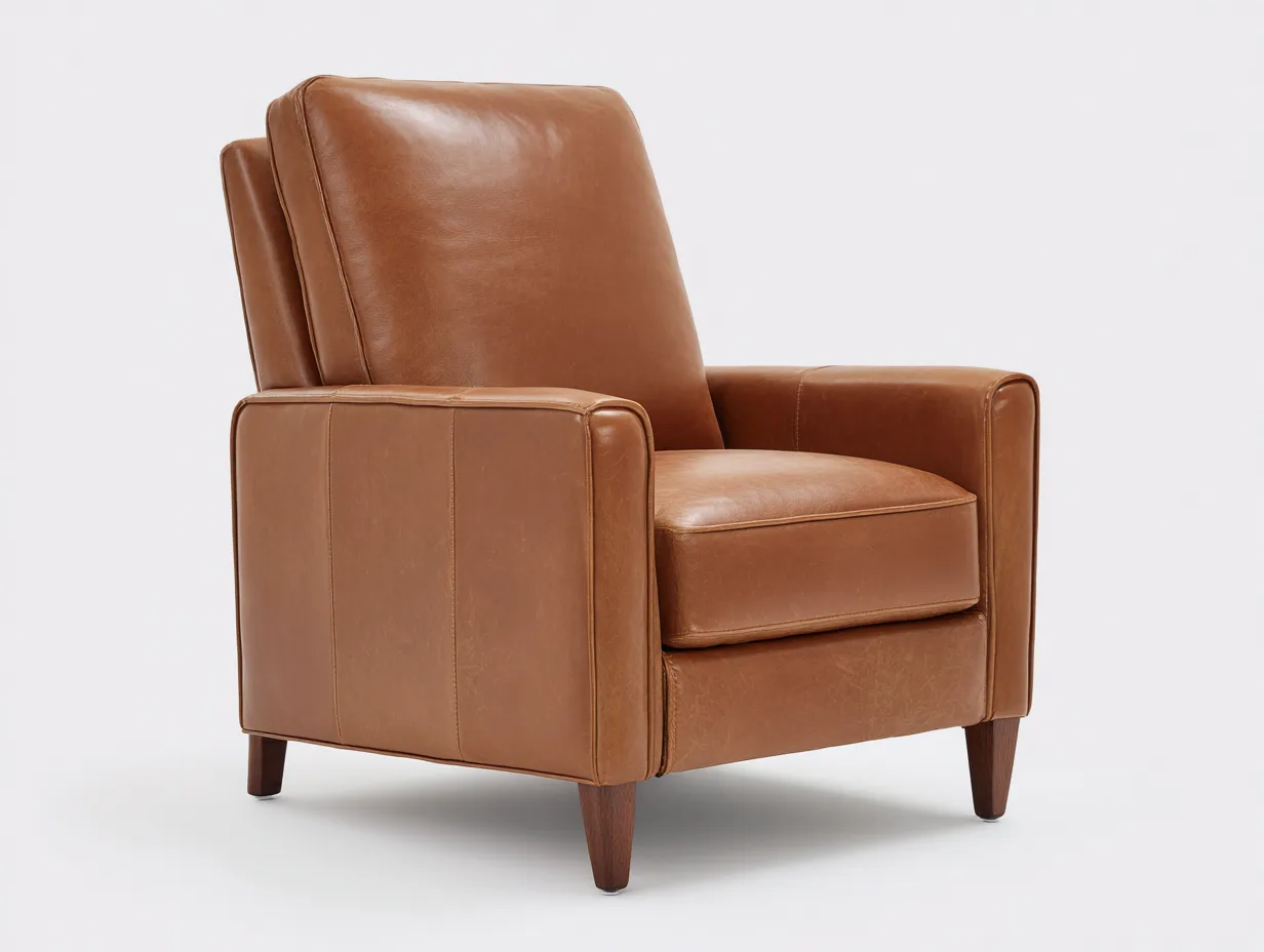 Sessel Leder 91x88x90 cm - Cognacbraun - drehbares Design für Wohnzimmer