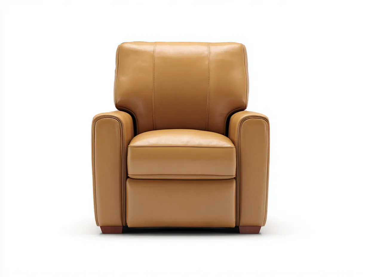Sessel Leder 96x92x105 cm - Bernsteinbraun - gepolstertes Relaxdesign für Wohnzimmer