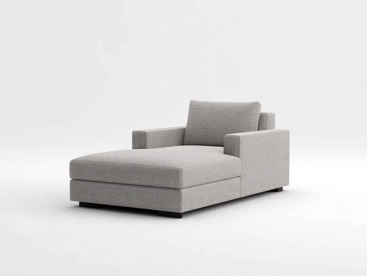 Chaiselongue aus Strukturstoff 188x90x76 cm - Beigegrau und Schwarz - kubische Form für Wohnzimmer