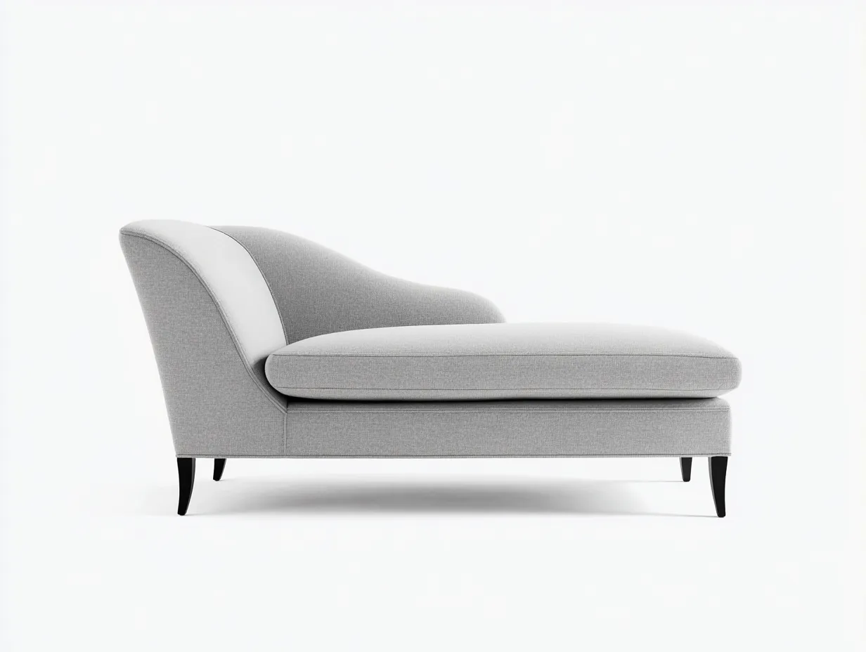 Chaiselongue aus Webstoff 195x80x84 cm - Grau und Schwarz - geschwungene Rückenlehne für Wohnzimmer
