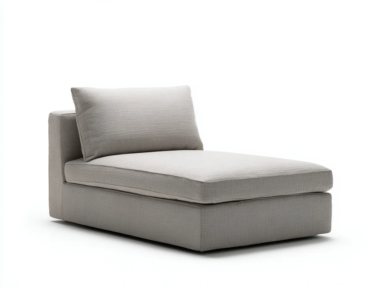 Chaiselongue aus grauem Strukturstoff 184x88x72 cm - Grau - armloses Moduldesign für Wohnzimmer