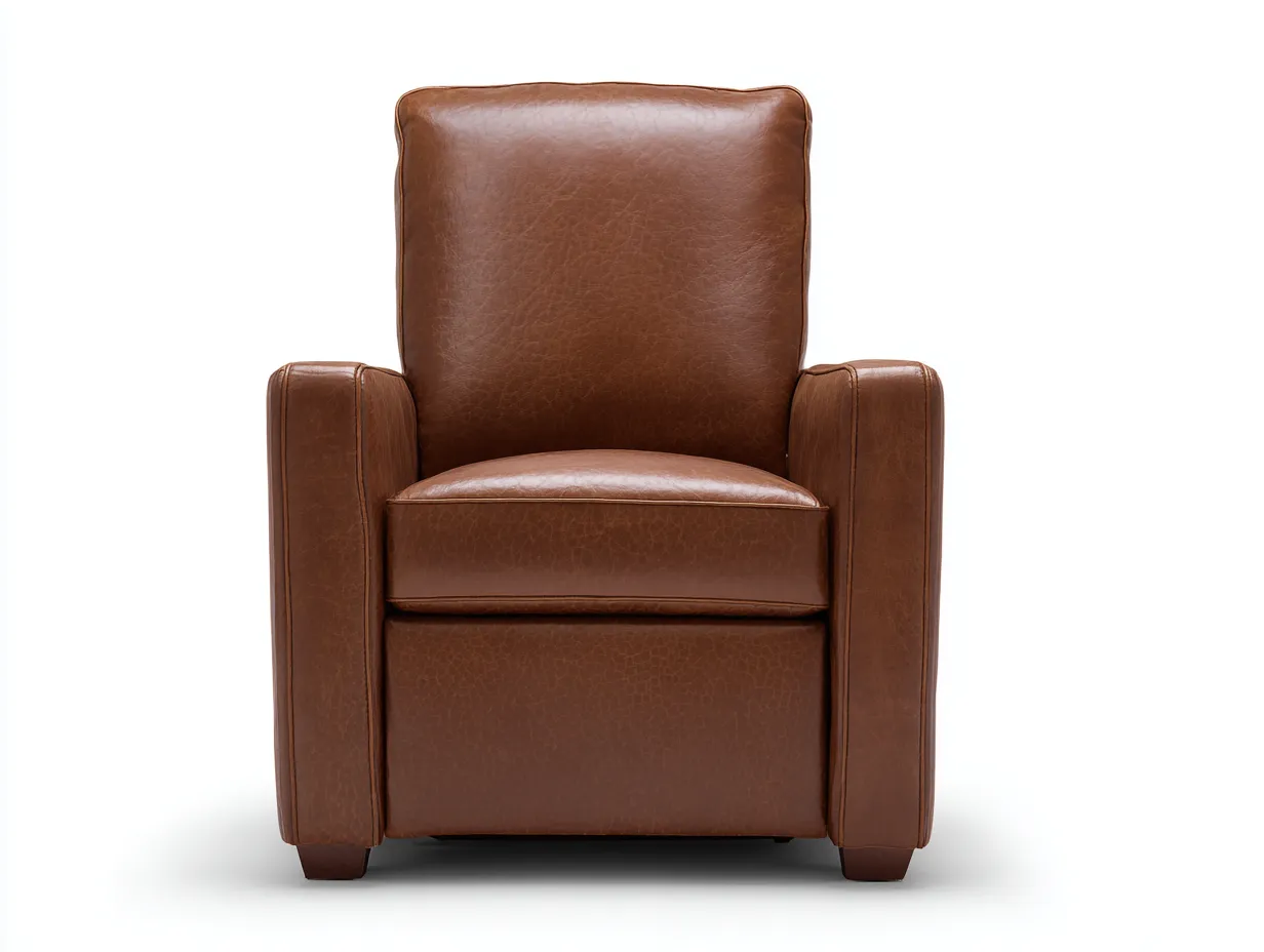 Sessel aus Kunstleder 100x94x104 cm - Dunkelbraun - gepolstert mit hoher Rückenlehne für Wohnzimmer